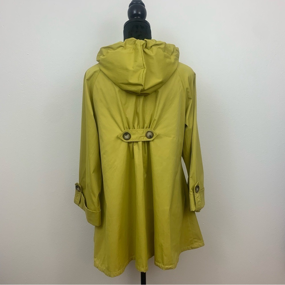 For Cynthia‎ Women's Mustard Hoodie Jacket Yellow Swing Sailor Trench Rain Coat - Picture 2 of 8